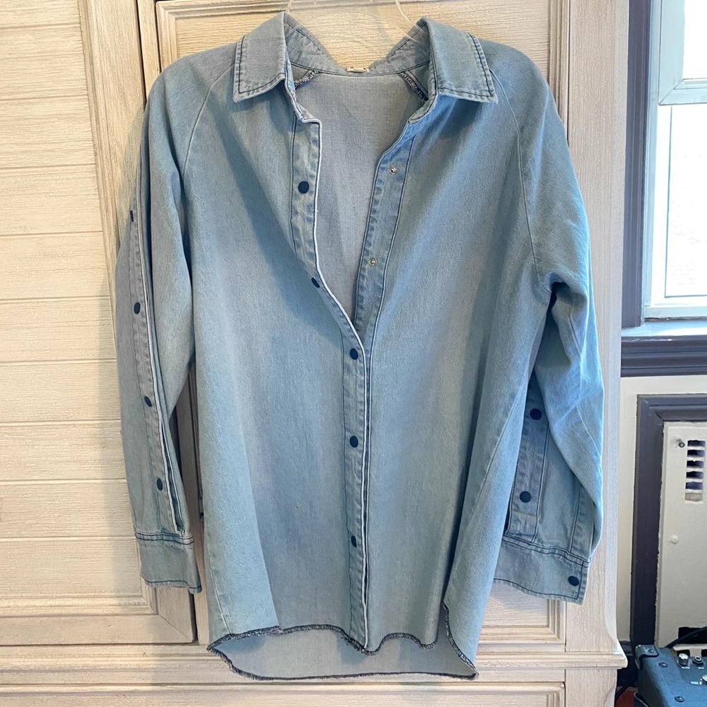 Denim Button Down Blouse - image 1
